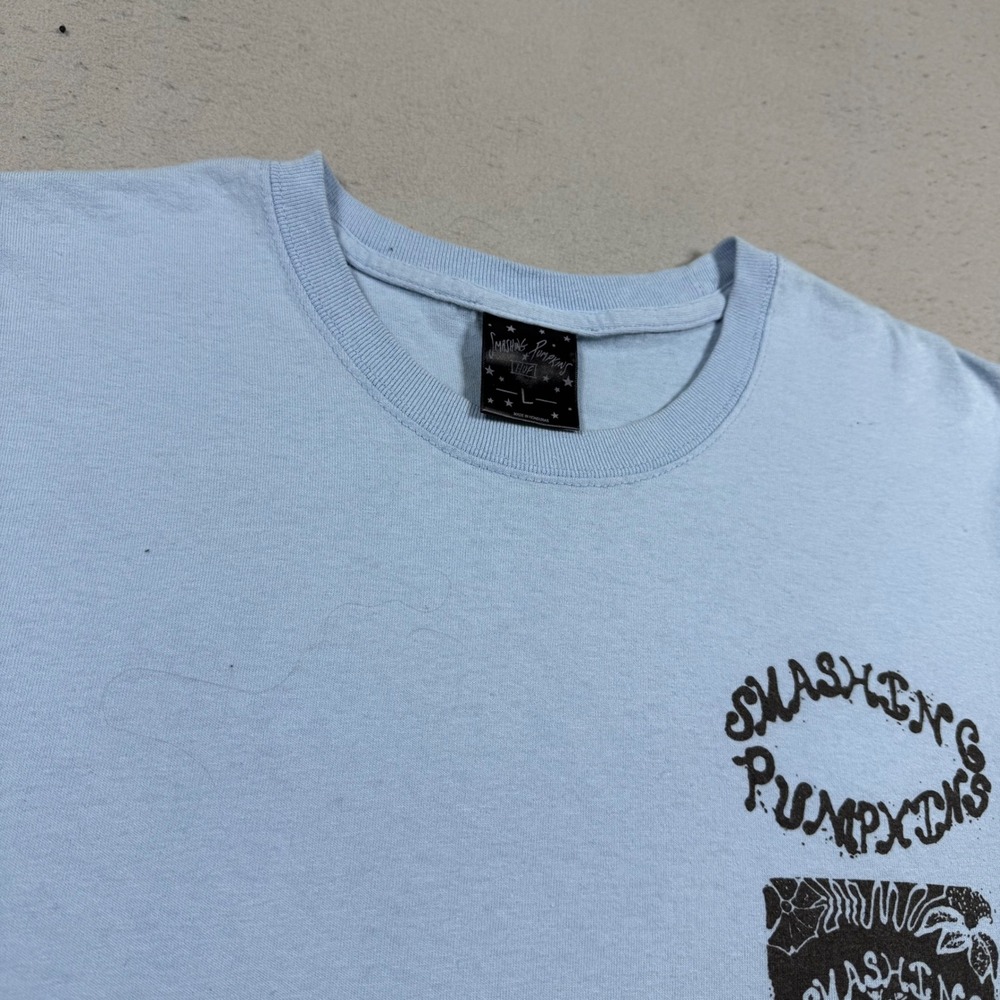HUF Smashing Pumpkins Light Blue Graphic T-Shirt Mens Large Short Sleeve Cotton